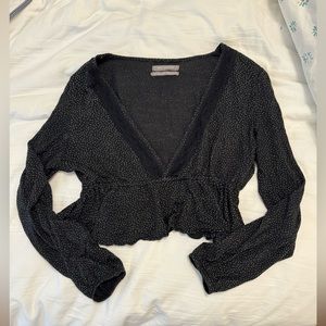 Urban Outfitters Black Lace Cropped Top